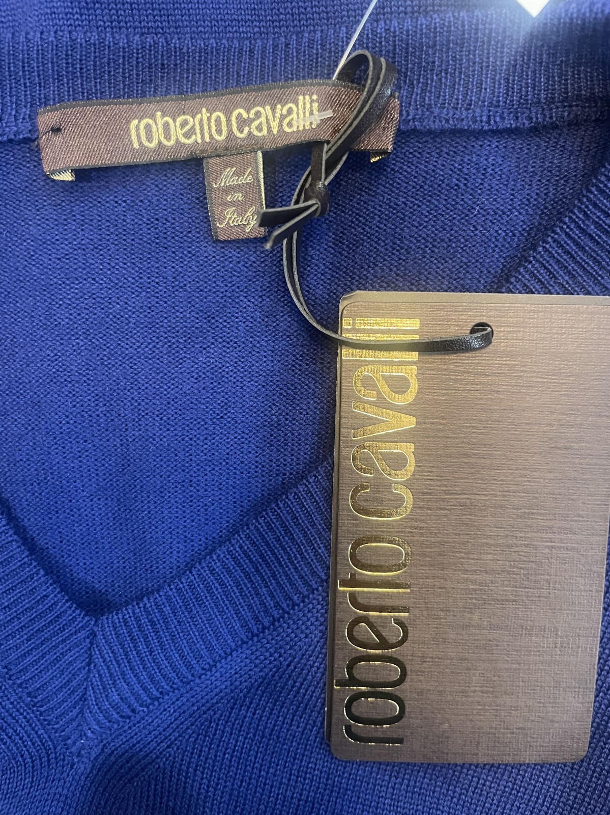 2000s Roberto Cavalli Cobalt Sweater— Small