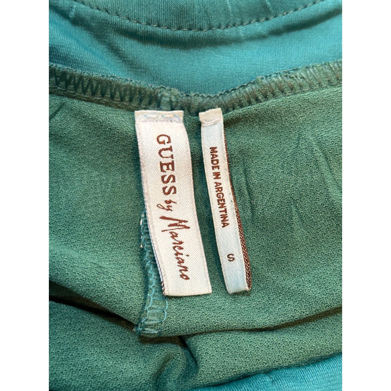 Y2K Ruffle GUESS by Marciano Halter Dress Handkerchief Hem Small Teal Vintage