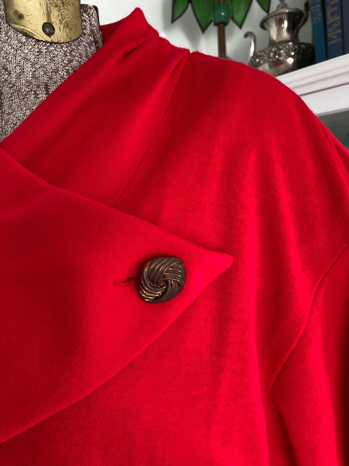 NOS Vintage 1980s SPEIGEL Red Jersey KNIT Dress Size 18 Bust 46