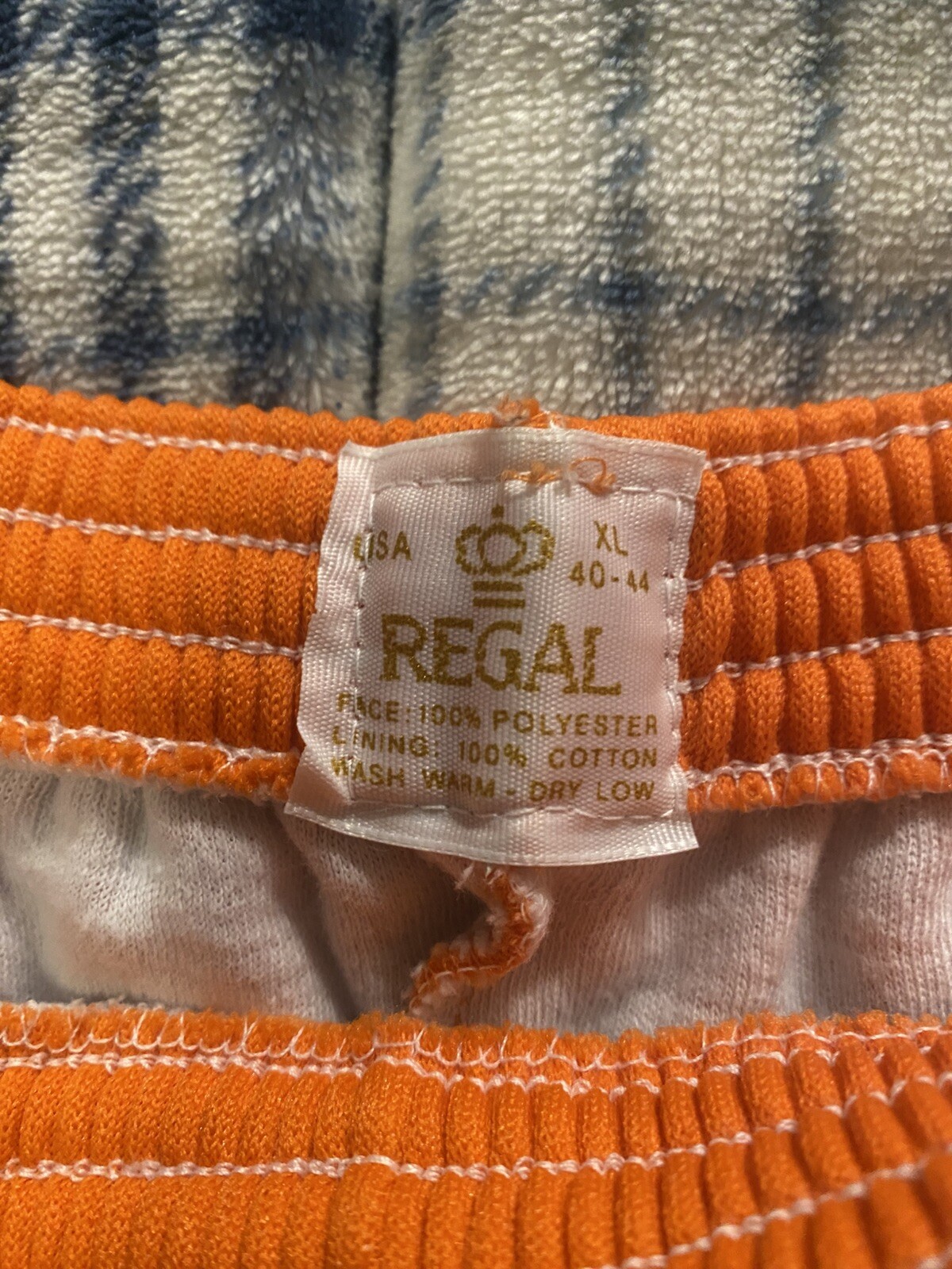 Vintage 70s Regal Women’s High Waist Gym Shorts Orange & White Size XL Deadstock