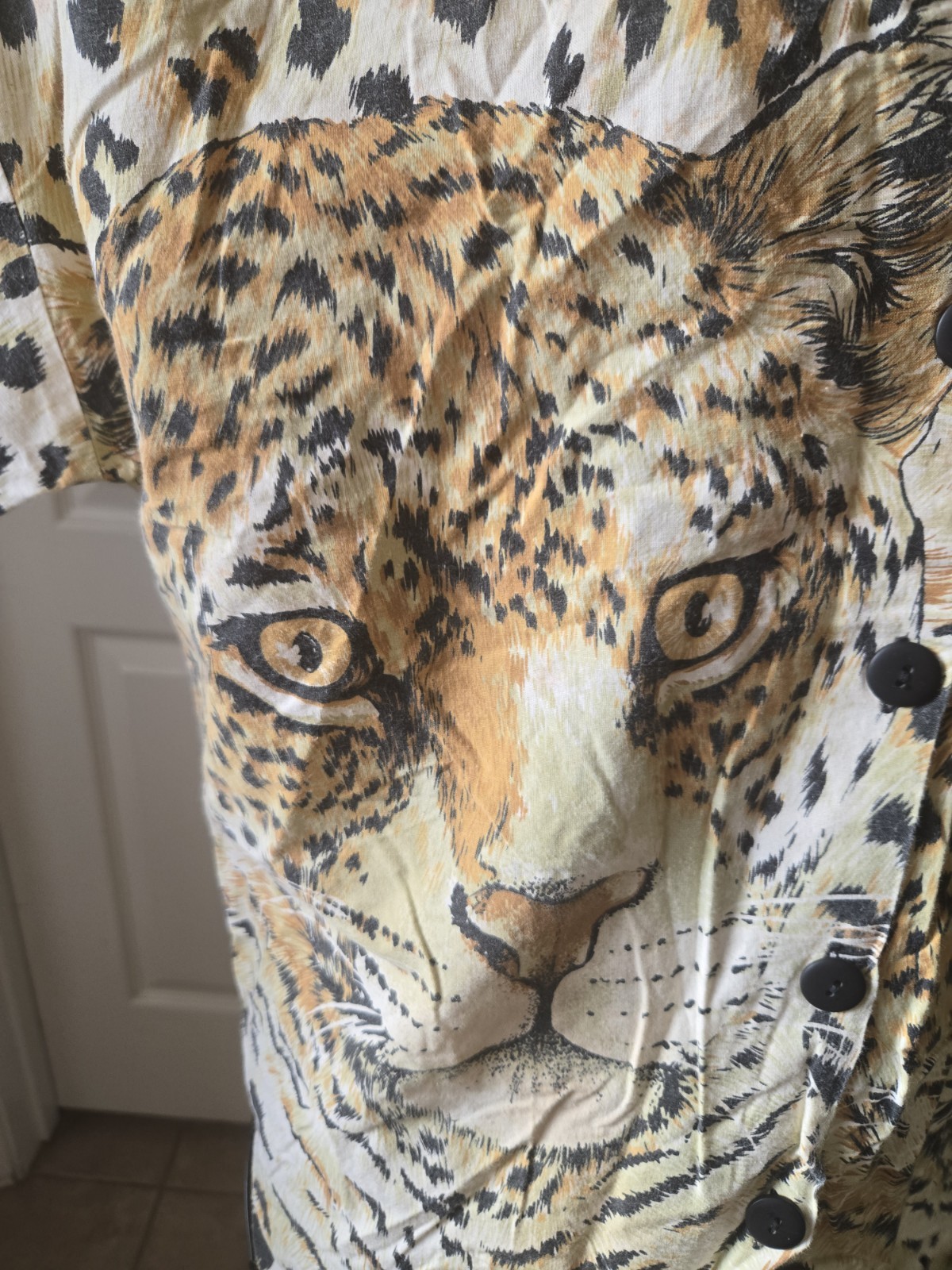 Vintage 80’s CALIFORNIA CONNECTION SS Button Up Top Shirt Blouse Large