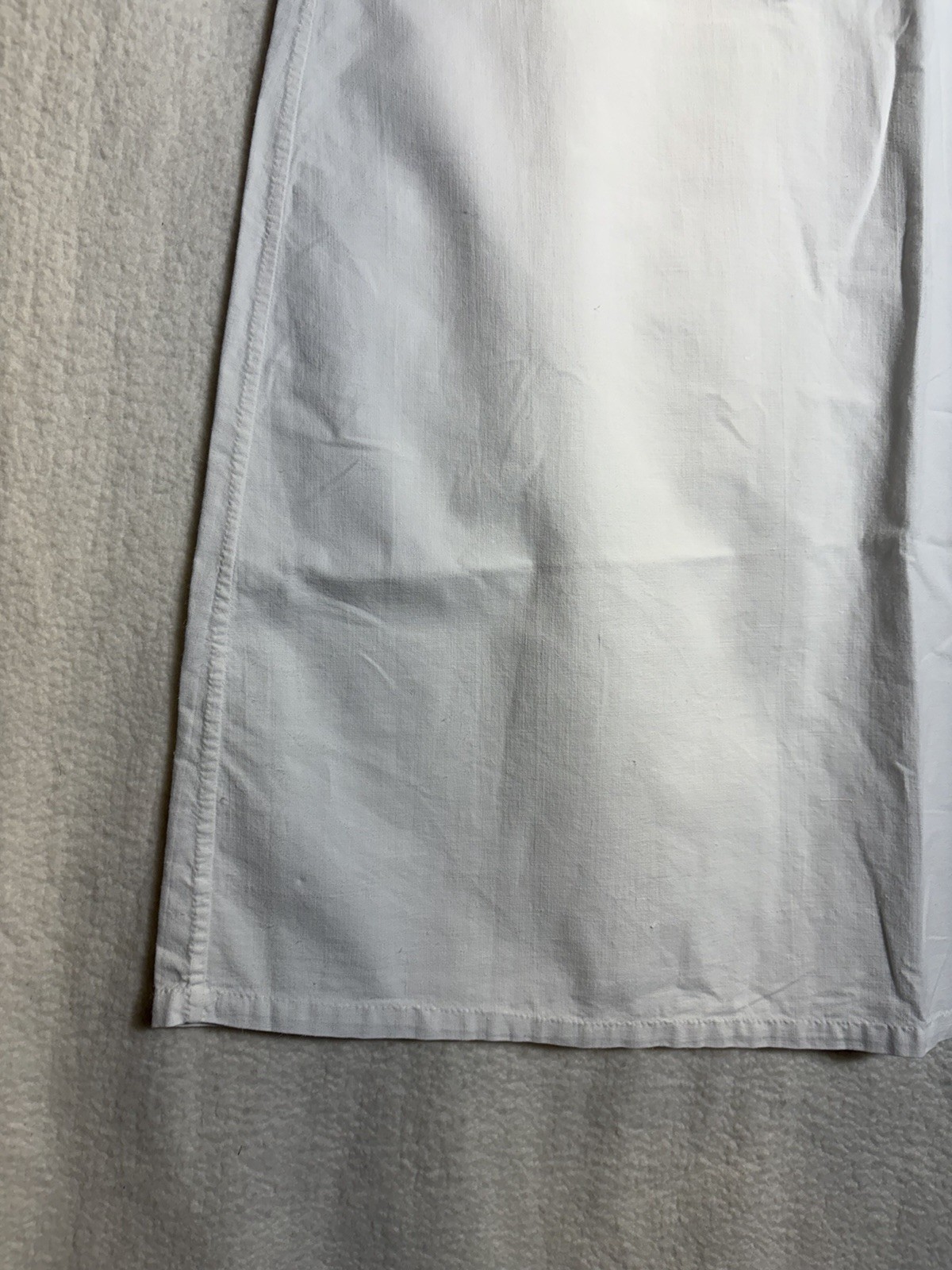 VTG Fine Cotton French Linen White Nightgown Lace Trim HM Trousseau Monogrammed