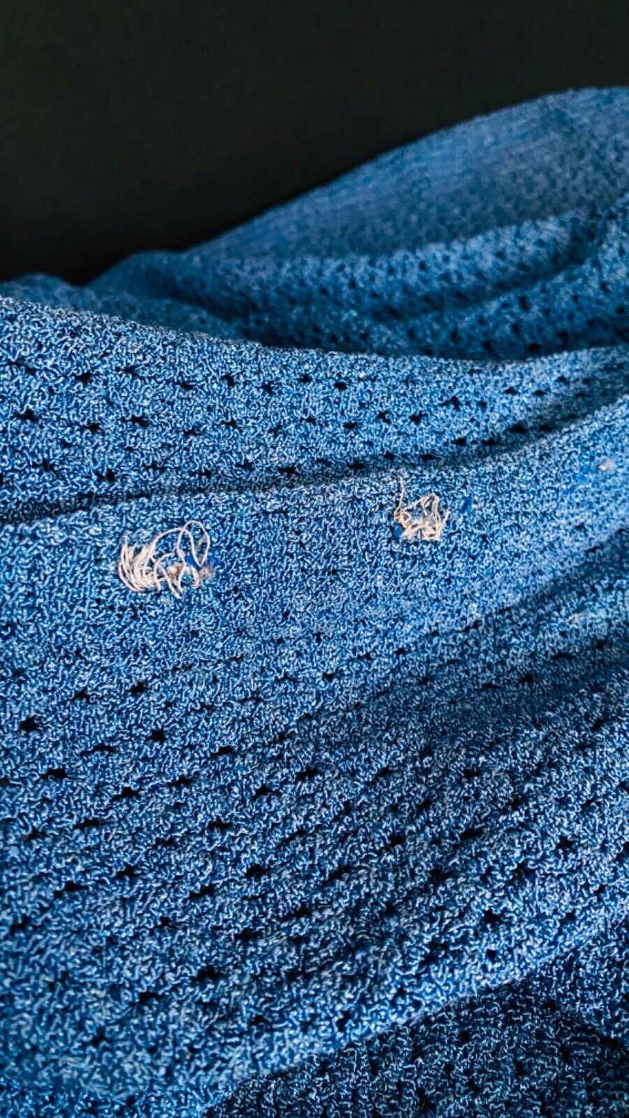 Vintage 1930s blue knit dress set, skirt long sleeve 1940s sweater outfit S M