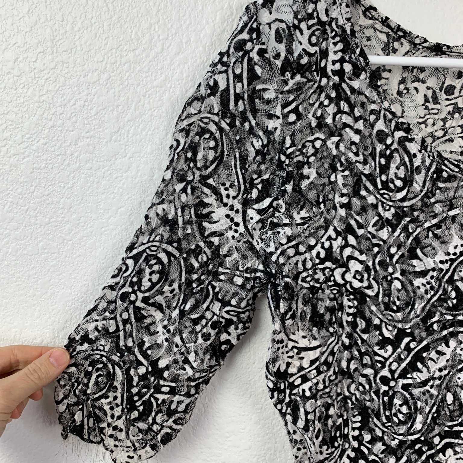 Vintage Y2K BKE Paisley Lace Mesh Shirt Top Women’s Large Whimsigoth