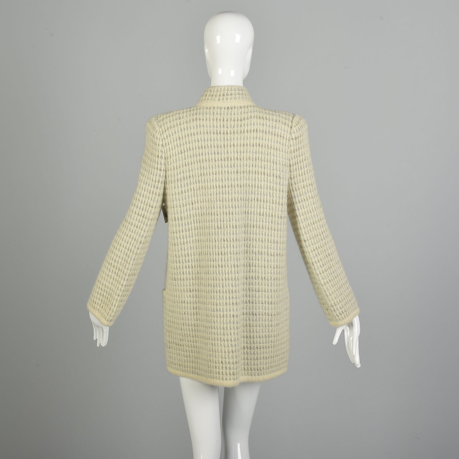 Medium 1980s Knit Cardigan Heavy Winter Sweater Jacket Asymmetric Coatigan VTG