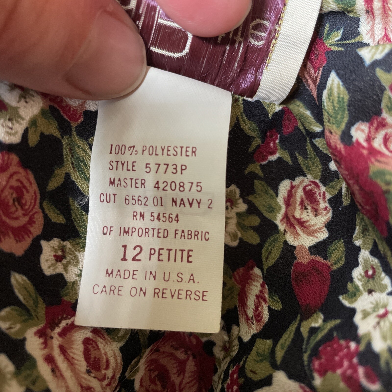 Pellini Petite By Von Bramlett Vintage Belted Dress Rose Pattern Lace Collar 12p