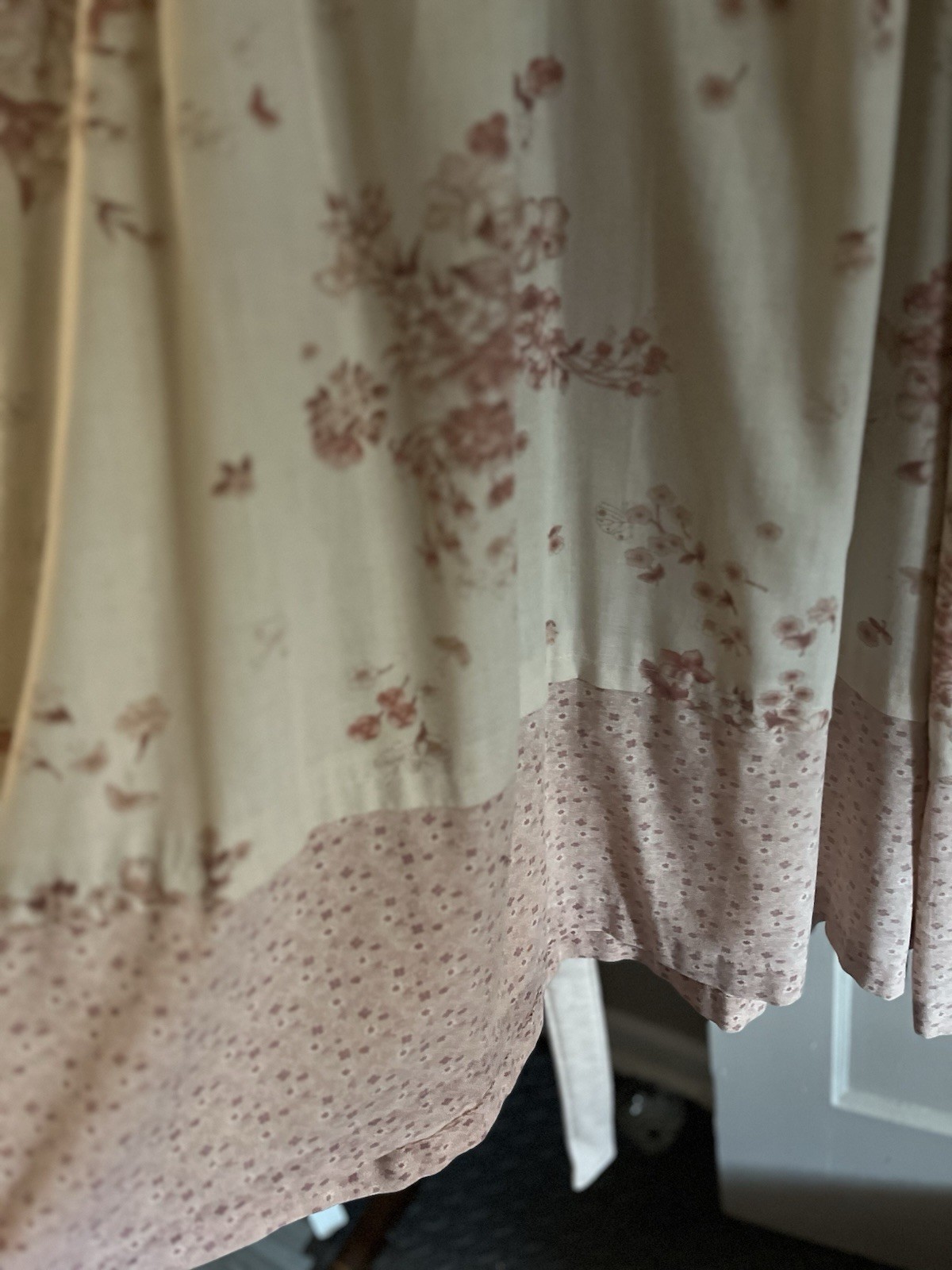 Womens Vint. Nightgown. SM. Nieman Marcus Boho Dressing Gown Prairie Look