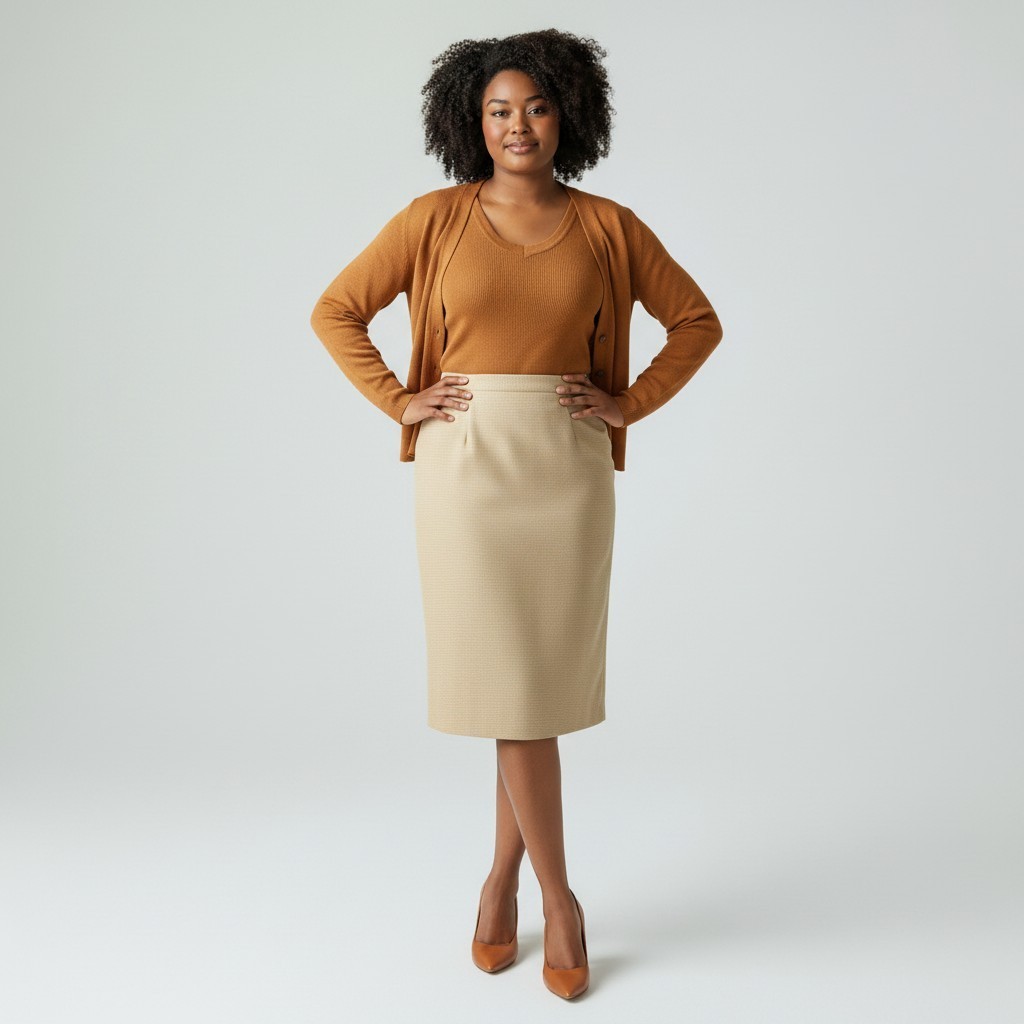 Vintage Escada Margaretha Ley Wool Silk Skirt EU 44 AU 16 Beige Lined Career Cla