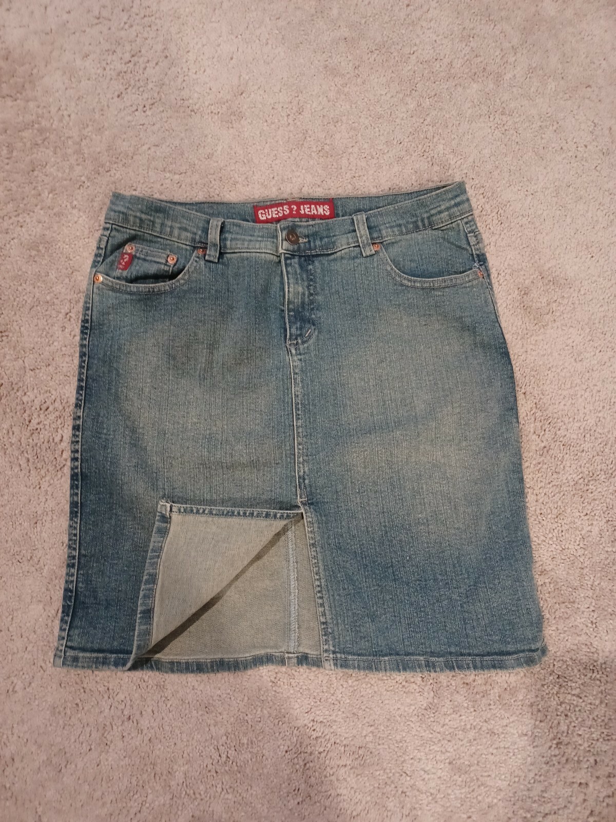 Vintage 80’s Guess?Jeans Skirt Denim Mini Size 30 Measures 28 1/2”