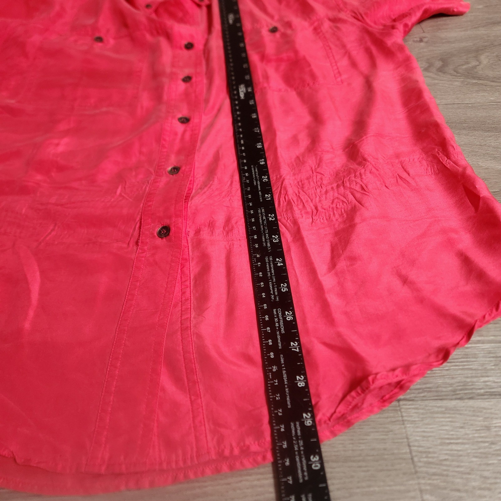 Vintage The Silk Collection Button Front Shirt Pink Size 16 Delicate Lightweight