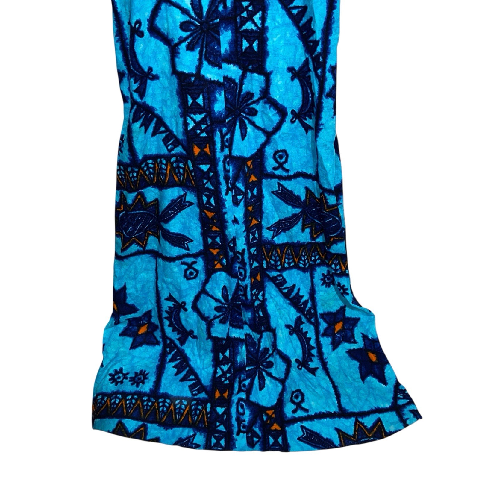 Ui-Maikai Dress Womens Medium Hawaiian Vintage Maxi Thick Barkcloth Tropical