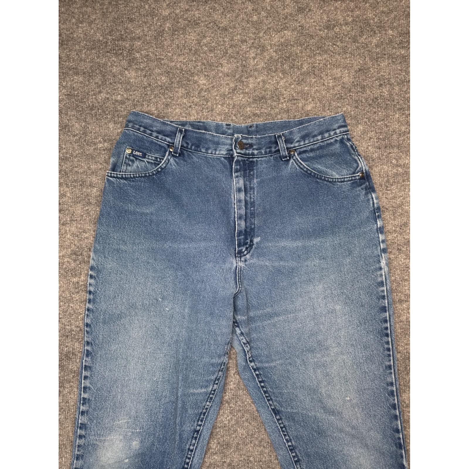 Vintage Lee Womens Jeans Size 16 Petite High Rise Tapered Denim USA