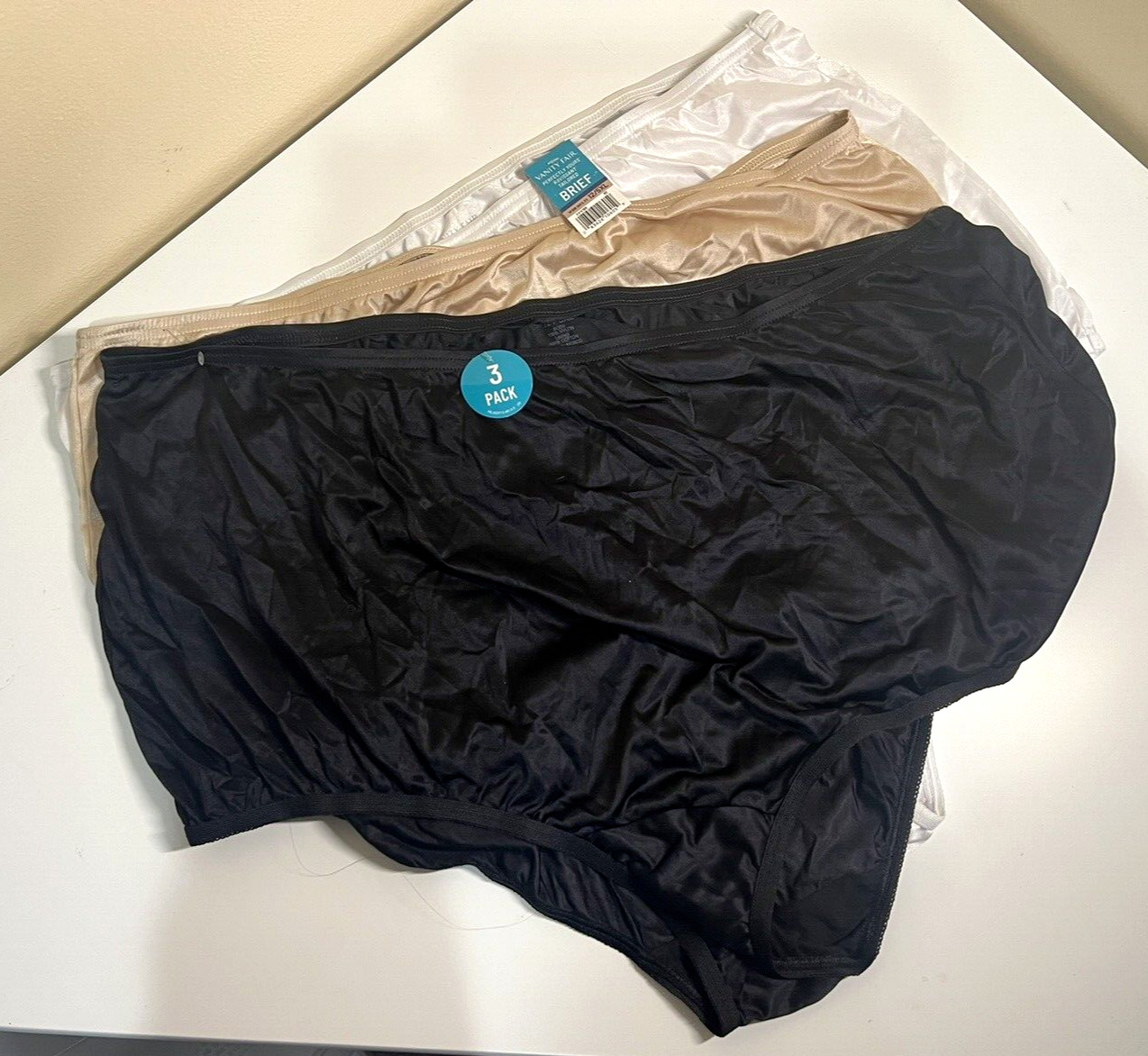 3 Pair Vanity Fair Nylon Perfectly Yours Ravissant Brief Panties 12 / 5XL New