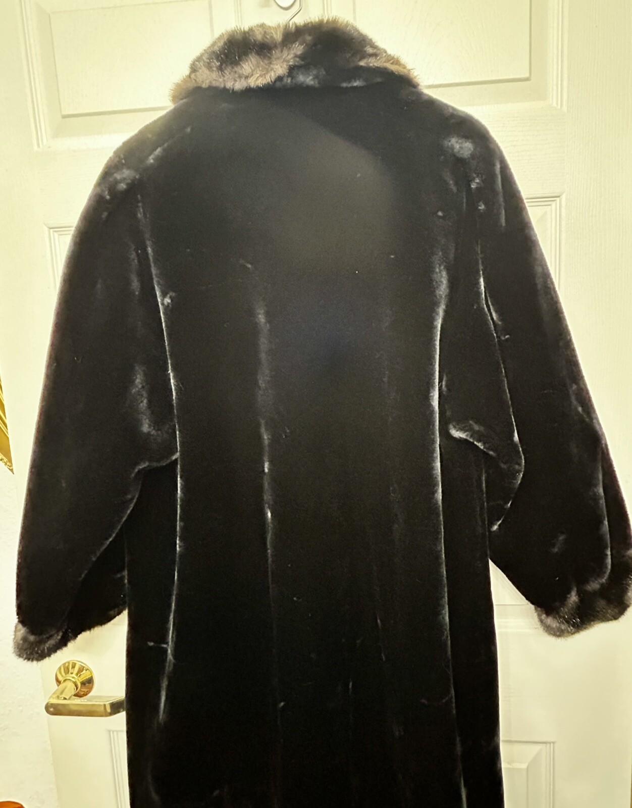 Vintage HILLMOOR-New York Luxury Brown/Black FAUX FUR Jacket COAT~Fits XL/2X