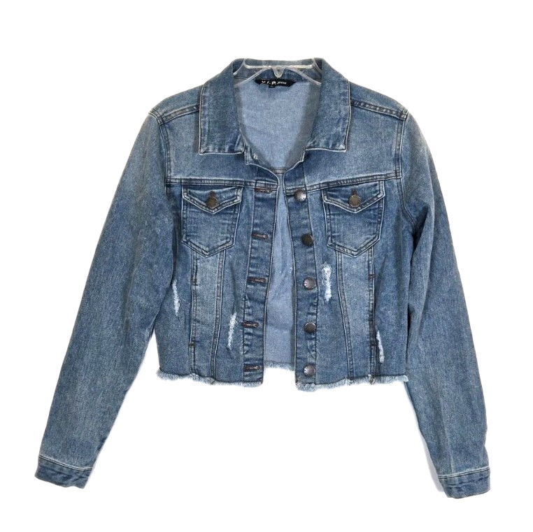 V.I.P. Jeans Vintage Y2K Distressed Denim Jacket size M