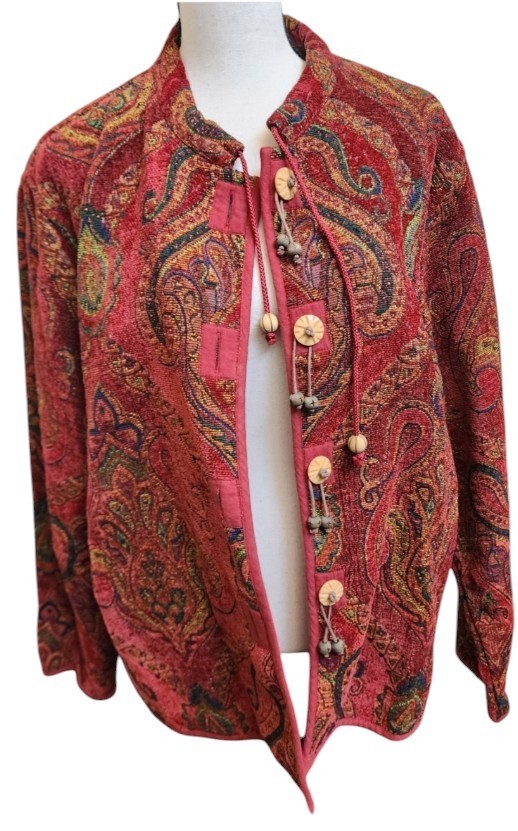 Flashback Vintage Tapestry Jacket Y2K 90’s Size XL Mandarin Collar