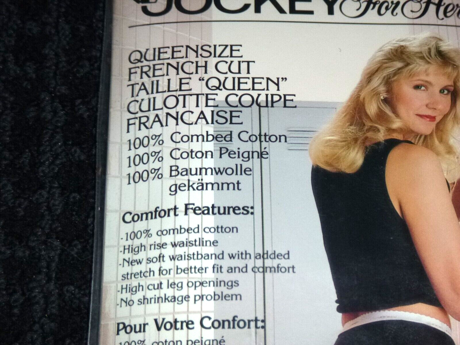 Vtg 1990 Jockey For Her French Cut Cotton Panties Underwear Sz 8 Off WHite