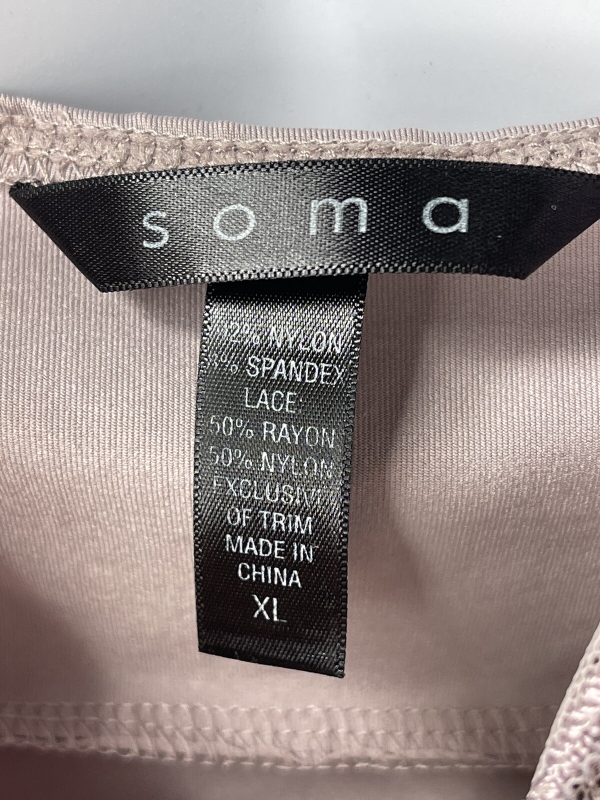Soma XL Pjs Capri Set Cami Top Lace Lightweight Sexy Gray Flaw