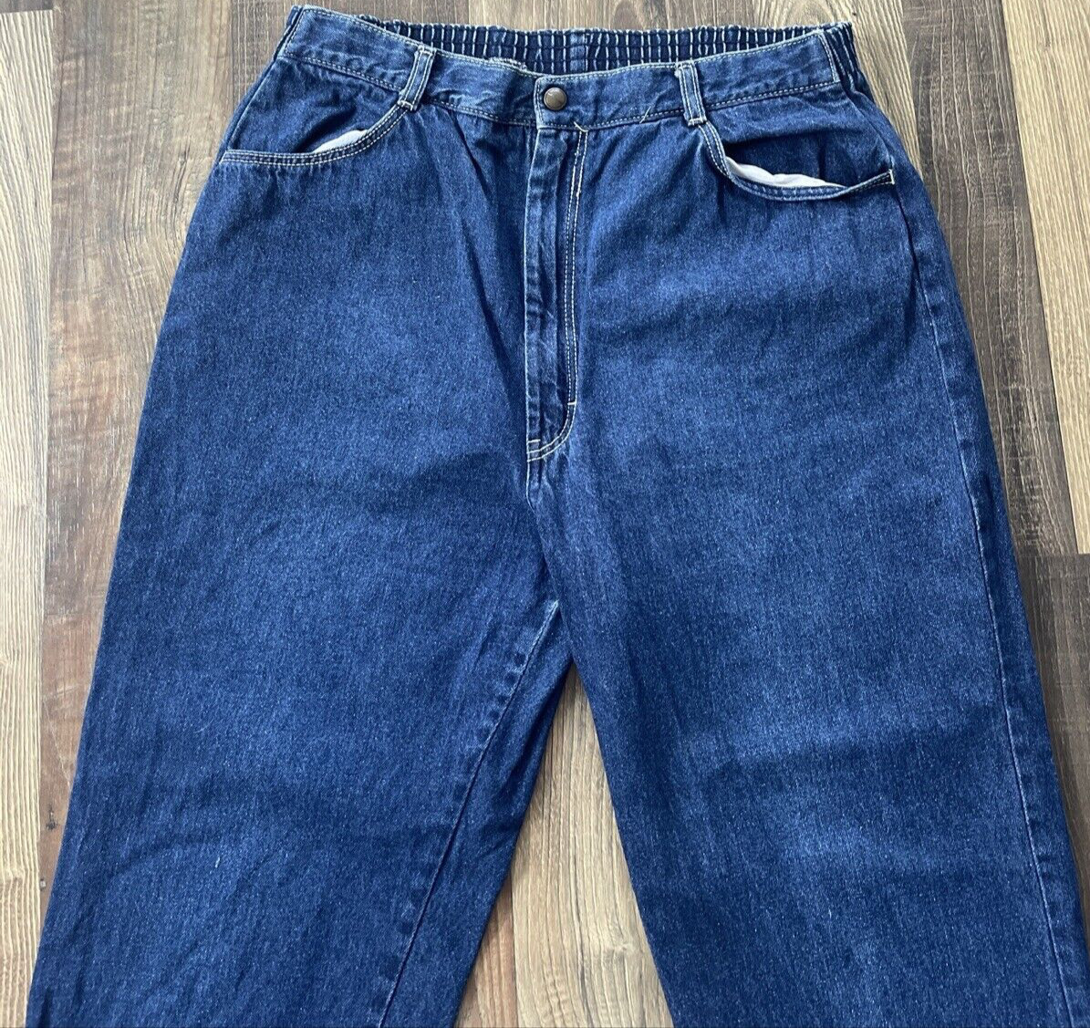 Pizzazz New York Paris Blue Jeans Elastic Waist Talon 42 Zipper size W30 L28.5