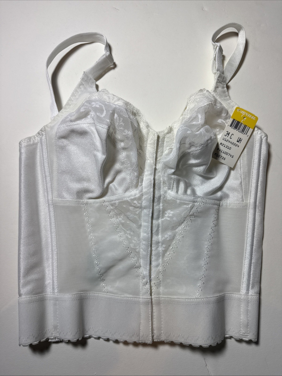 Vtg New NWT Carnival Style 745 Front Closure Longline Bra Color White B C D