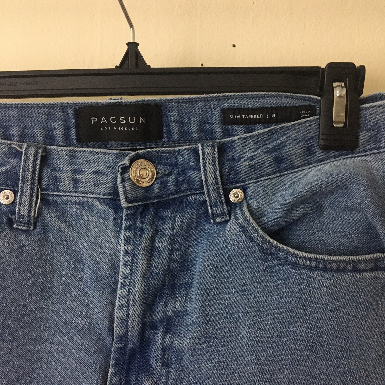 Pacsun Jeans Women 31×28 Slim Tapered Stretch Light Wash High Waist 90s Mom Y2k