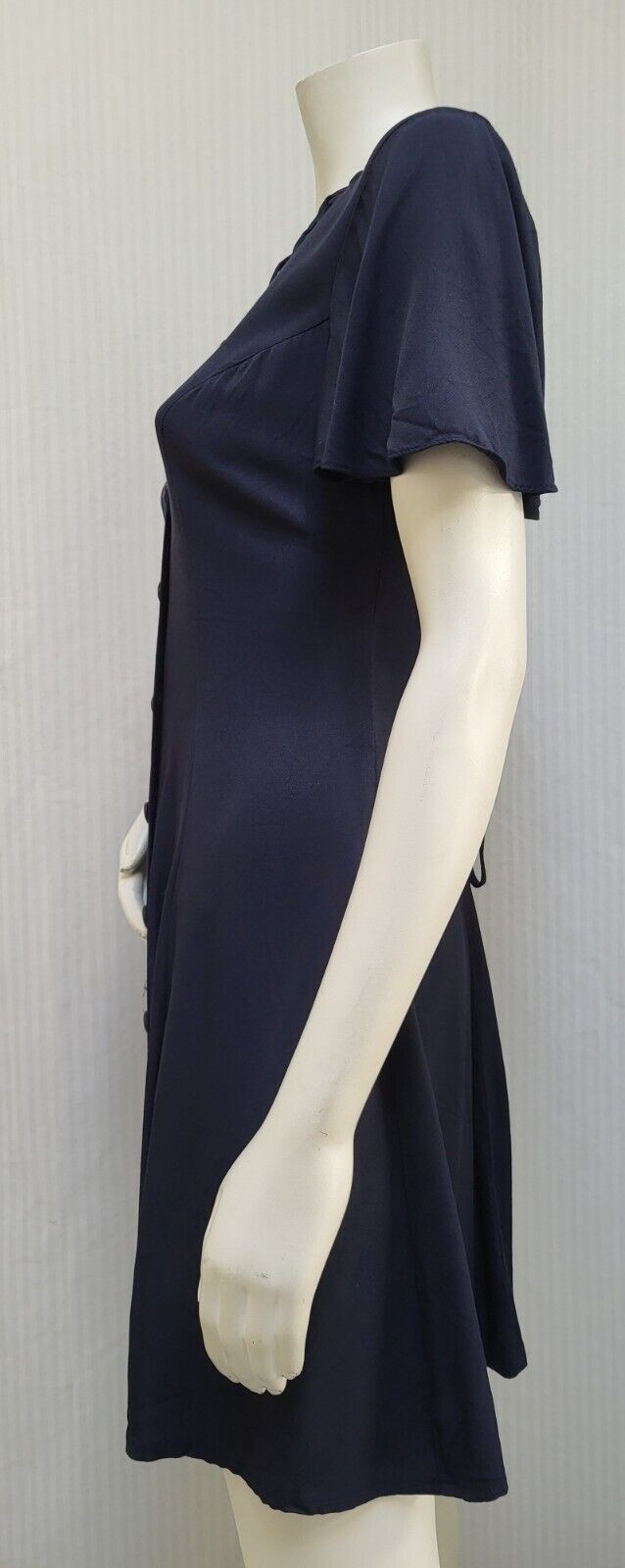 Vintage 1990’s Be Smart Blue Button Front Tie Back Dress – Size S