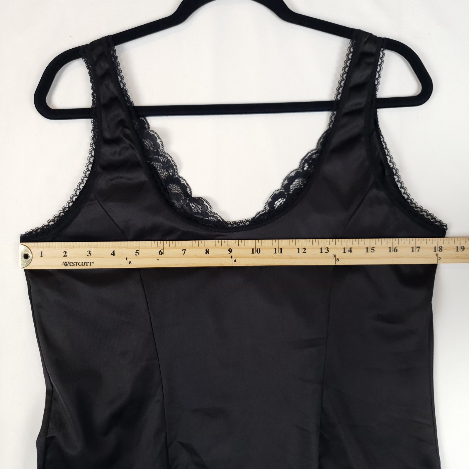 Vintage Greenco Maid Camisole Womens Medium 6 All Nylon Black Lace Trim NWT