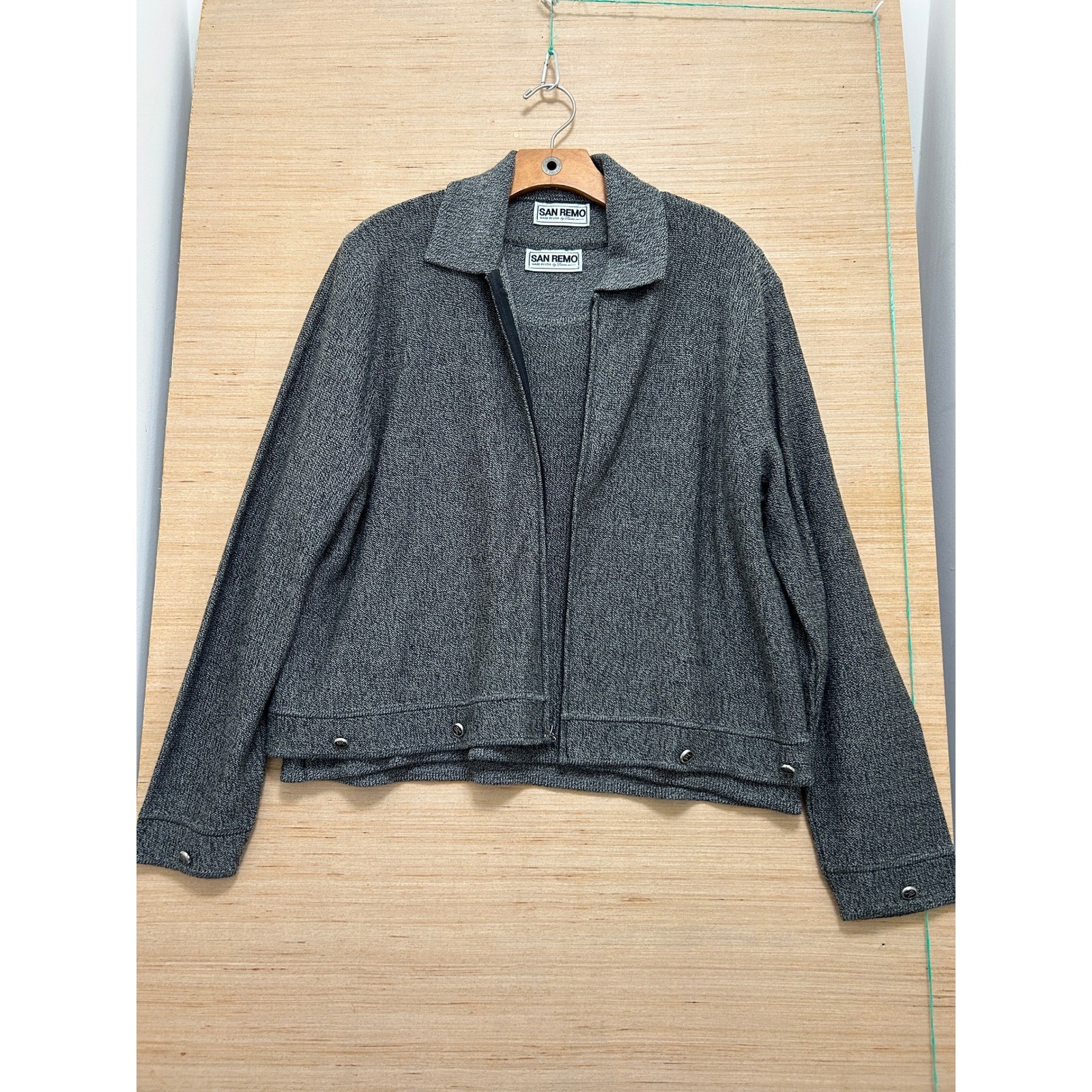 San Remo by Laura Knits Gray Zip Up Jacket and Tank Top Set XL Made in USA