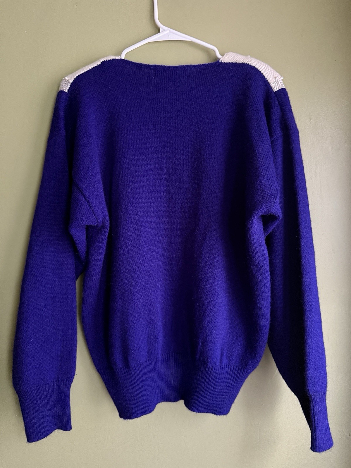 Vintage 80s Purple Beaded Maurada Sweater Size L EXCELLENT CONDITION