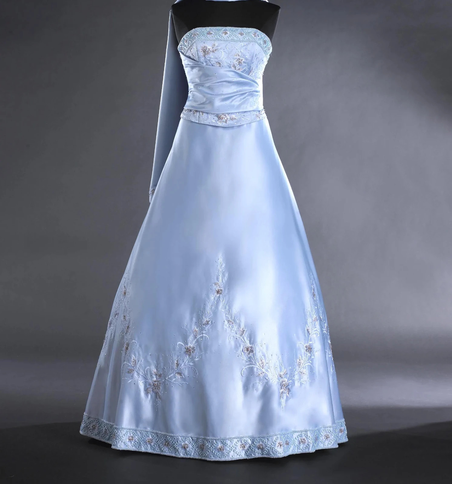 Jasdee Dress Length 58″ Inch Hand Work Beading & Embroidery On Satin Style 2001