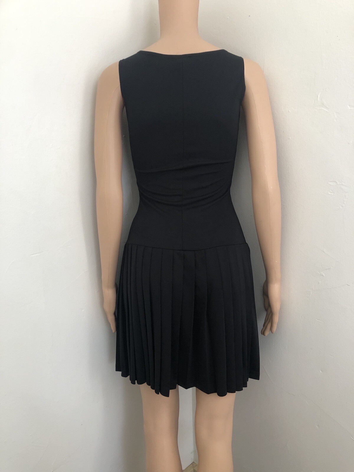 Vintage Taboo Crossover Black Lbd Y2k Drop Waist Pleated Skirt Dress