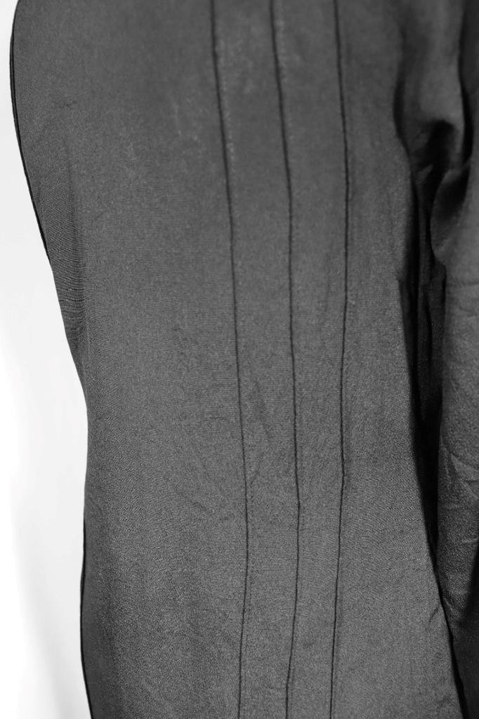 Rare Vintage French 1930’s Long Black Rayon Crepe Evening Coat Size Medium