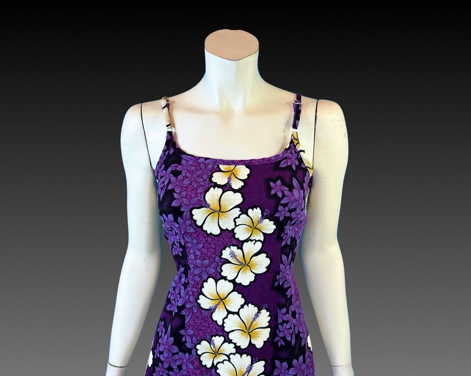 90s Hilo Hattie Hawaiian Purple Slip Dress | XS S