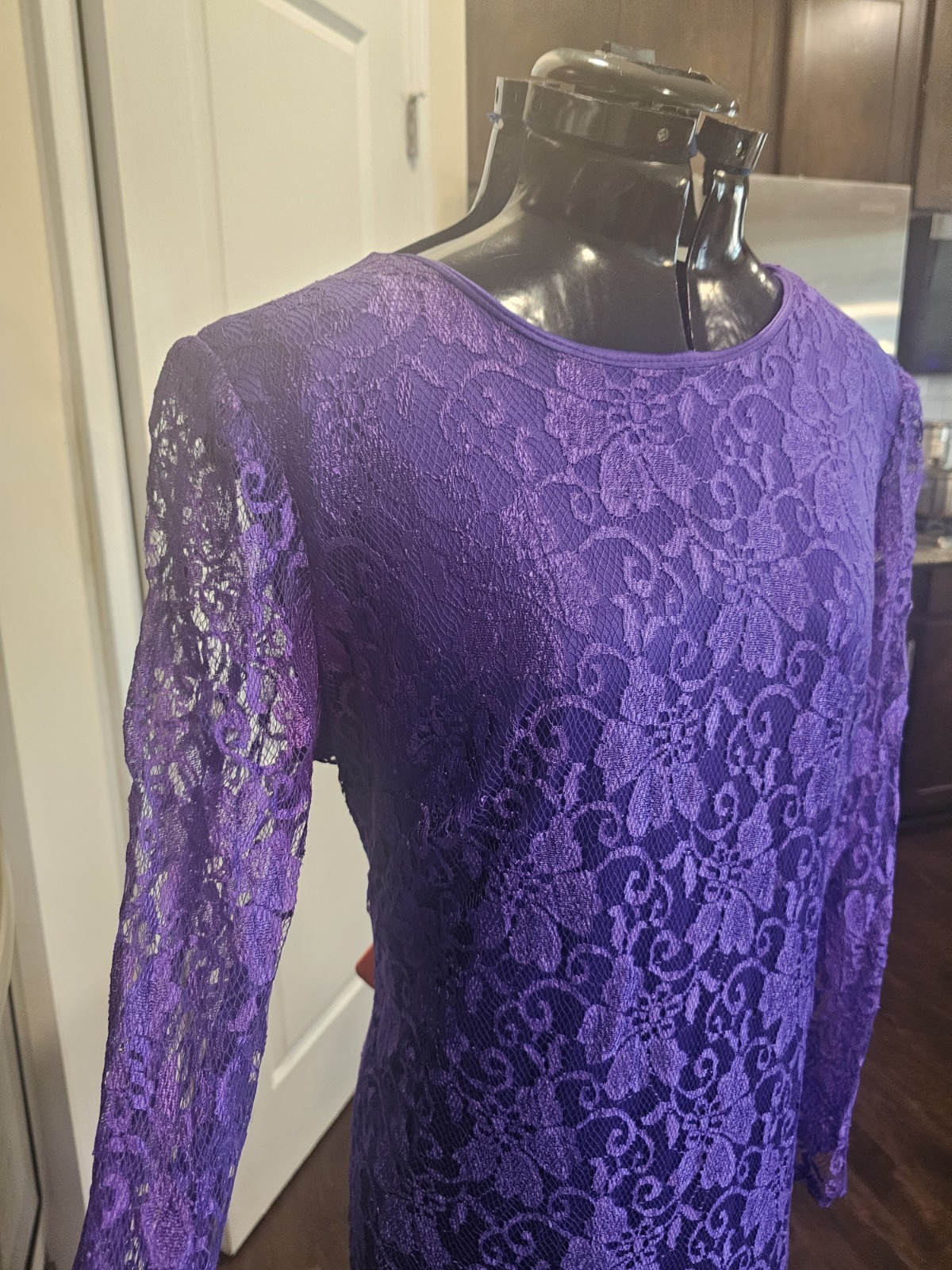 Vintage Mister Jay Purple Lace Sheer Victorian Long Dress Large/XL
