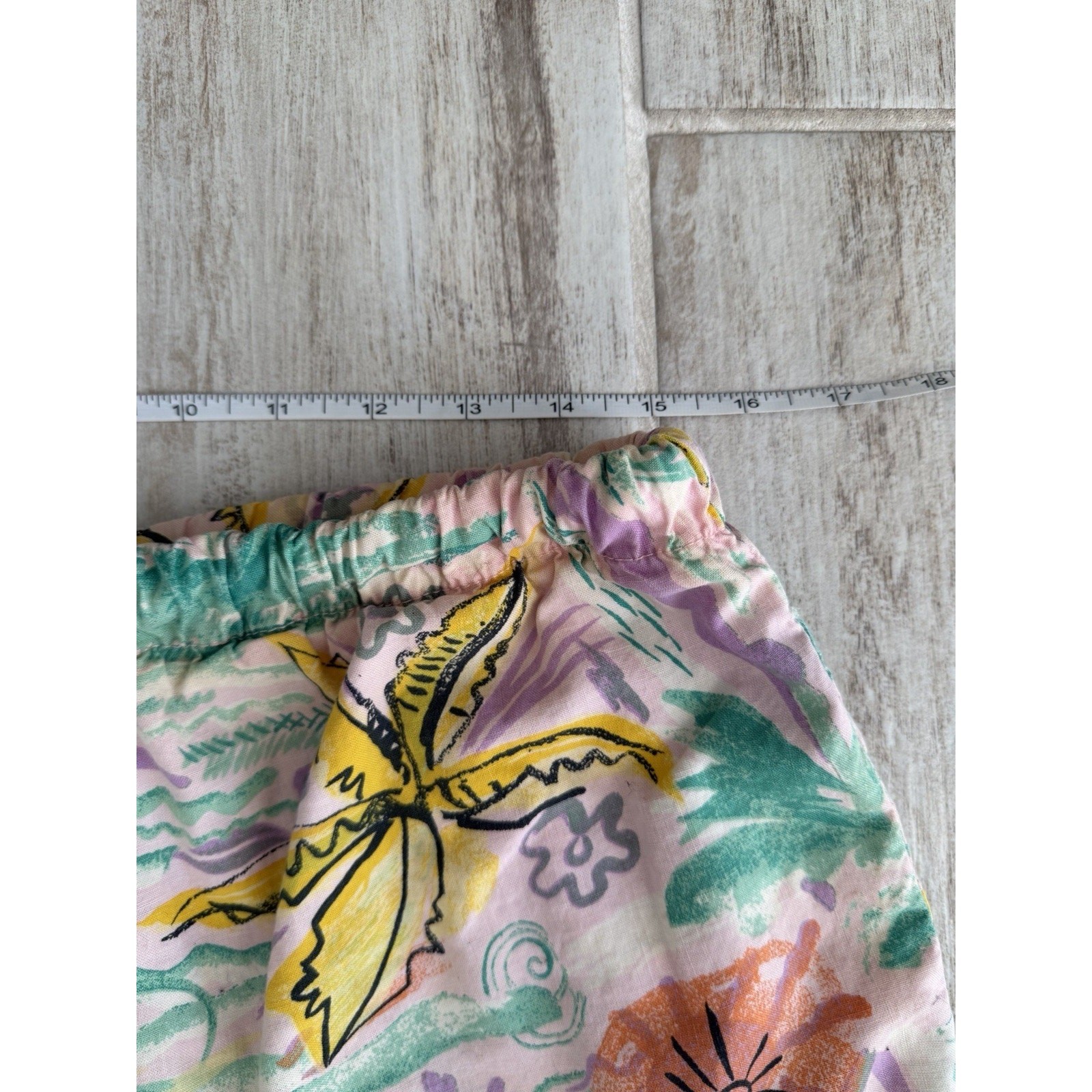 Vintage 80’s Shorts Energie bi currants Cotton Tropical Drawstring Shorts Large