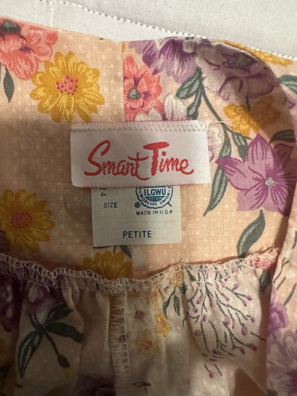 Vintage Smart Time House Dress Womens Sz S Petite Snap Front Made In USA