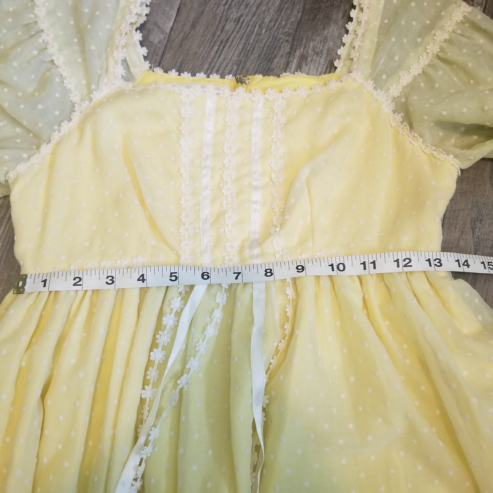 Vintage California Charmer Dress/Gown Small Yellow Cottagecore Fairy