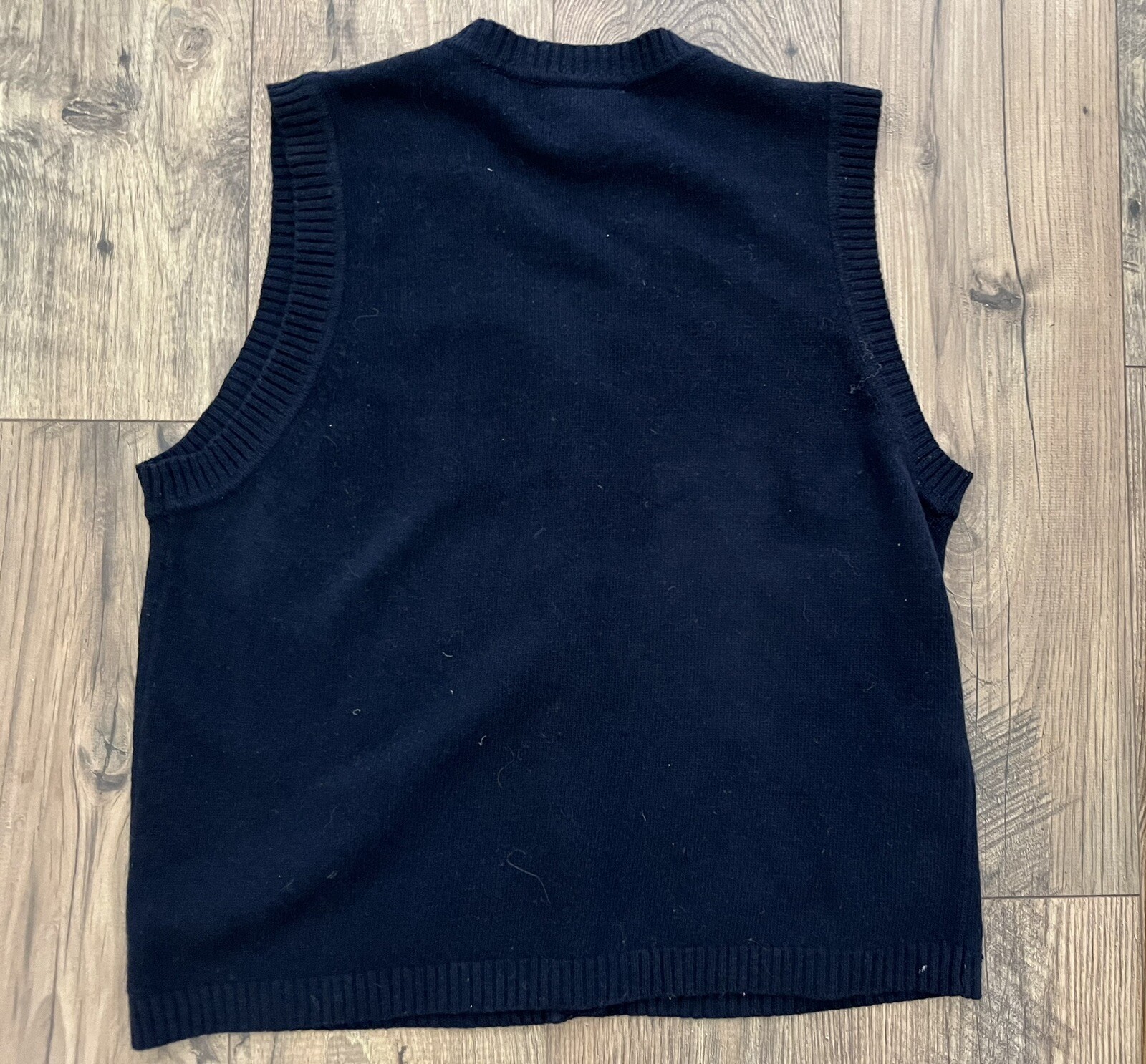 Pendleton Vintage Lambs Wool Vest Med Womens Dark Blue Geometric Medium
