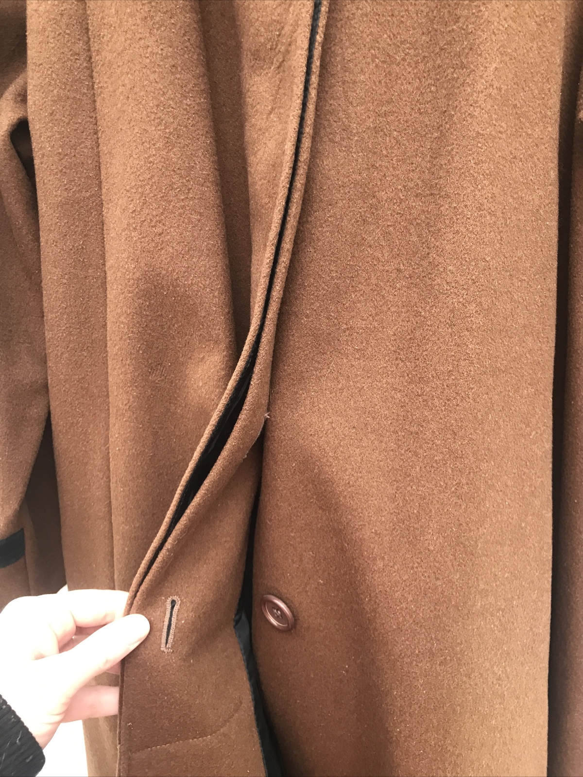 VTG Women’s Coat 80s 90s Russia Brown Size 10 Black Detail International Scene