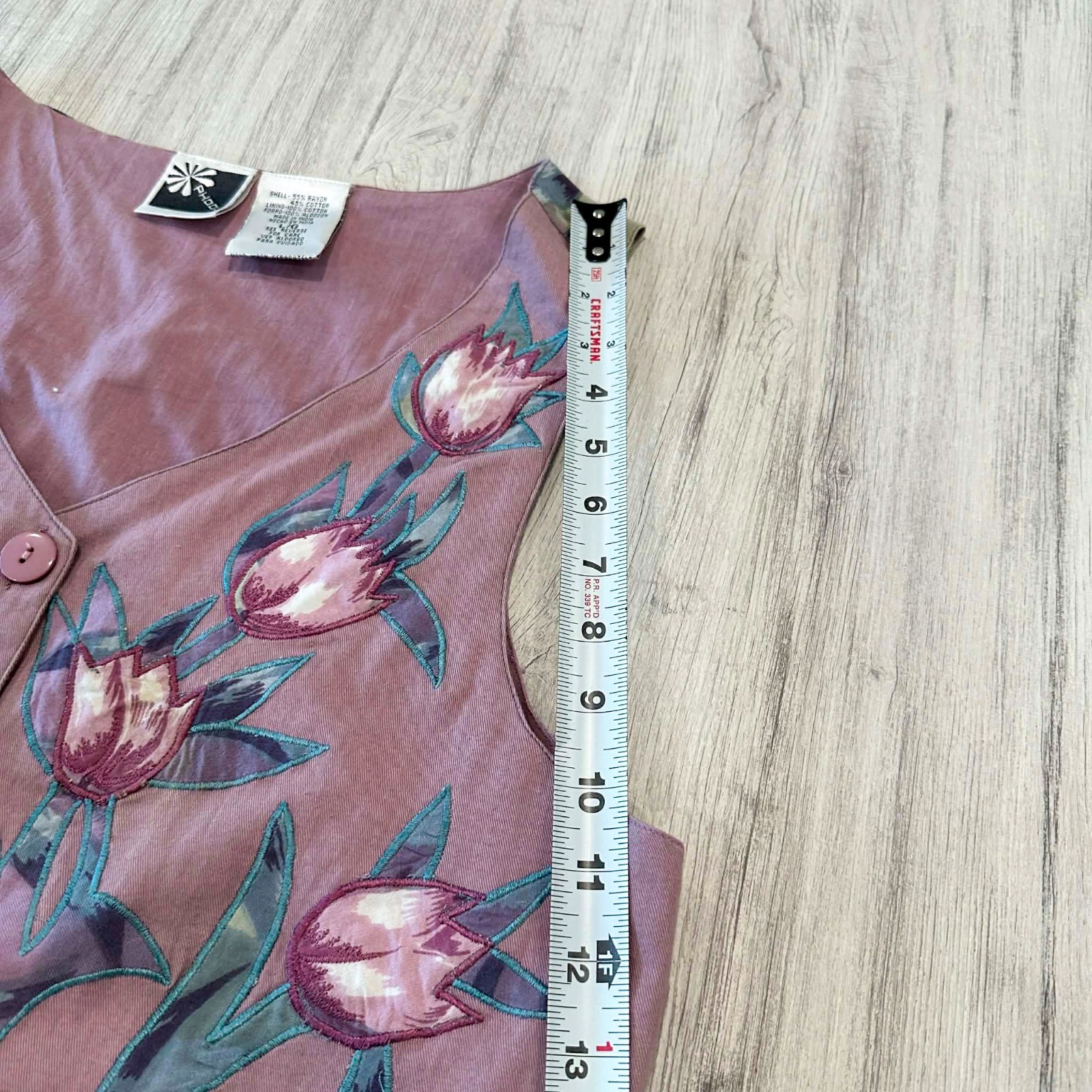 Vintage Phool 2 Piece Set Women’s L Floral Tulip Vest Skirt Boho Hippie Y2K Sz L
