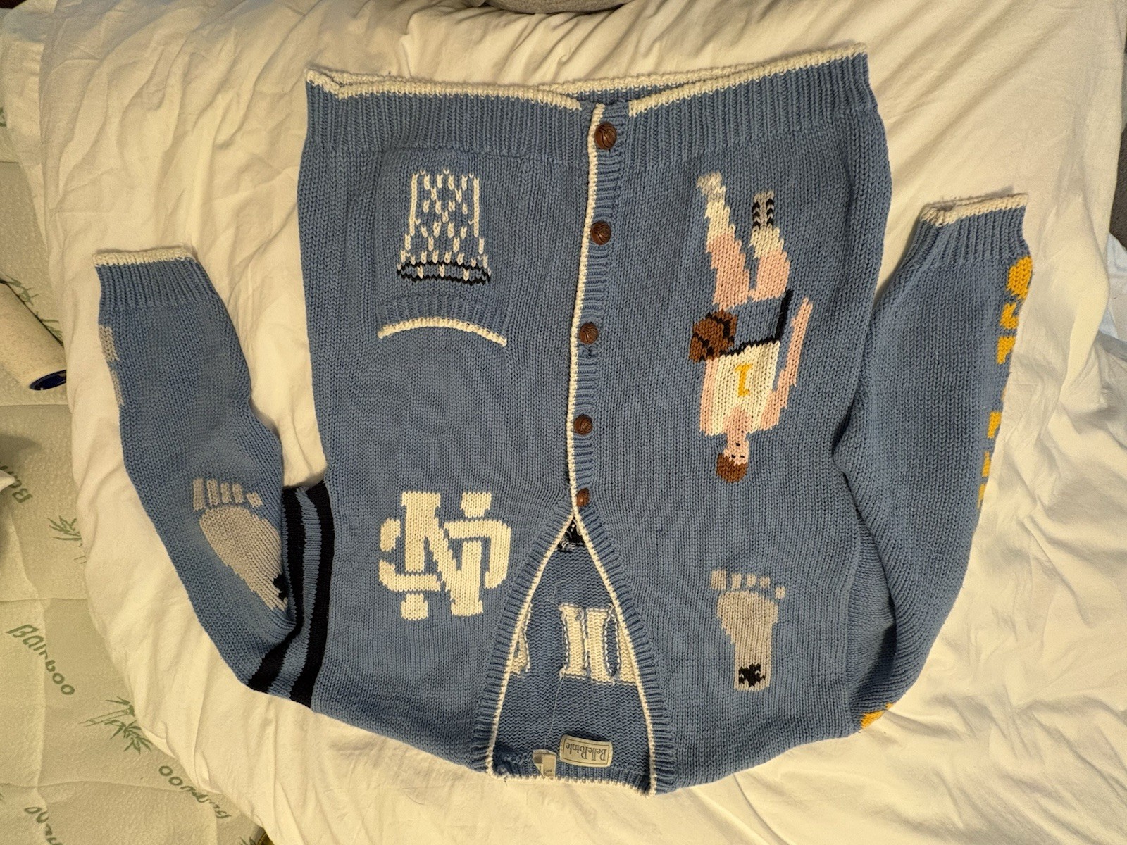Vintage Belle Point UNC Tarheels Basketball Cardigan Size Large