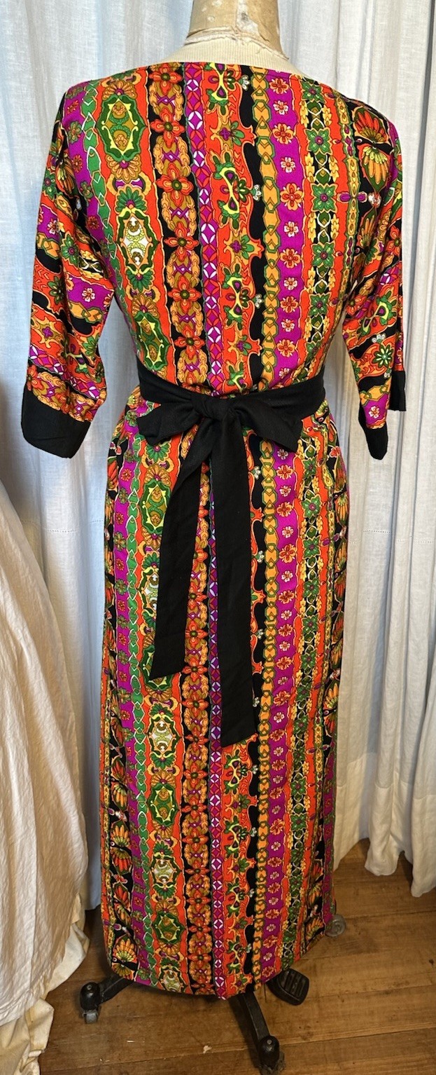 Mod Vintage Colorful Womens Long Dress Sz XS-S Pre-owned