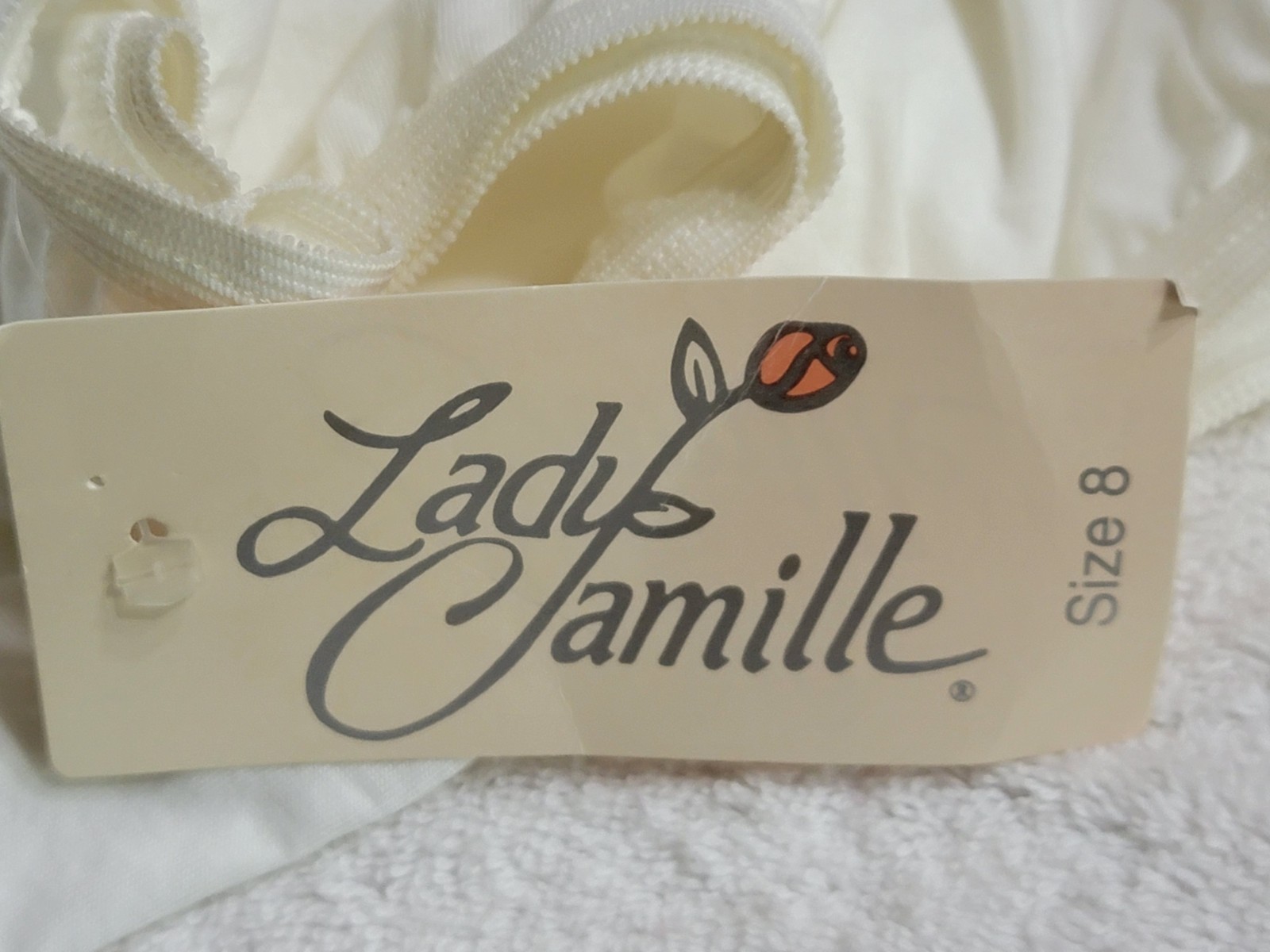 NWT Vintage Lady Camille Full Cut Brief Granny Panties White 100% Cotton 8 USA