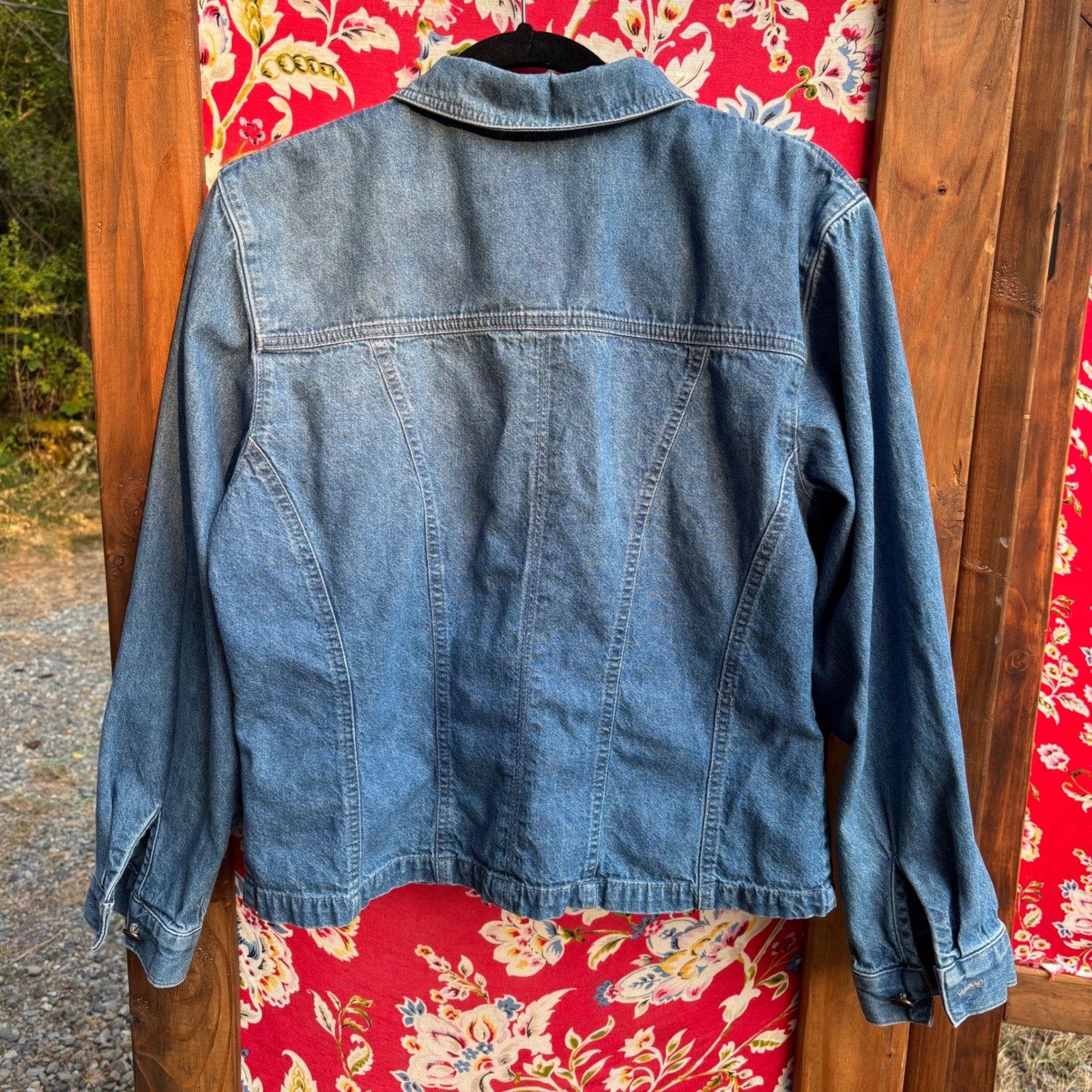 Vintage Denim Button Front Oversized Shirt Jacket Women’s Size M