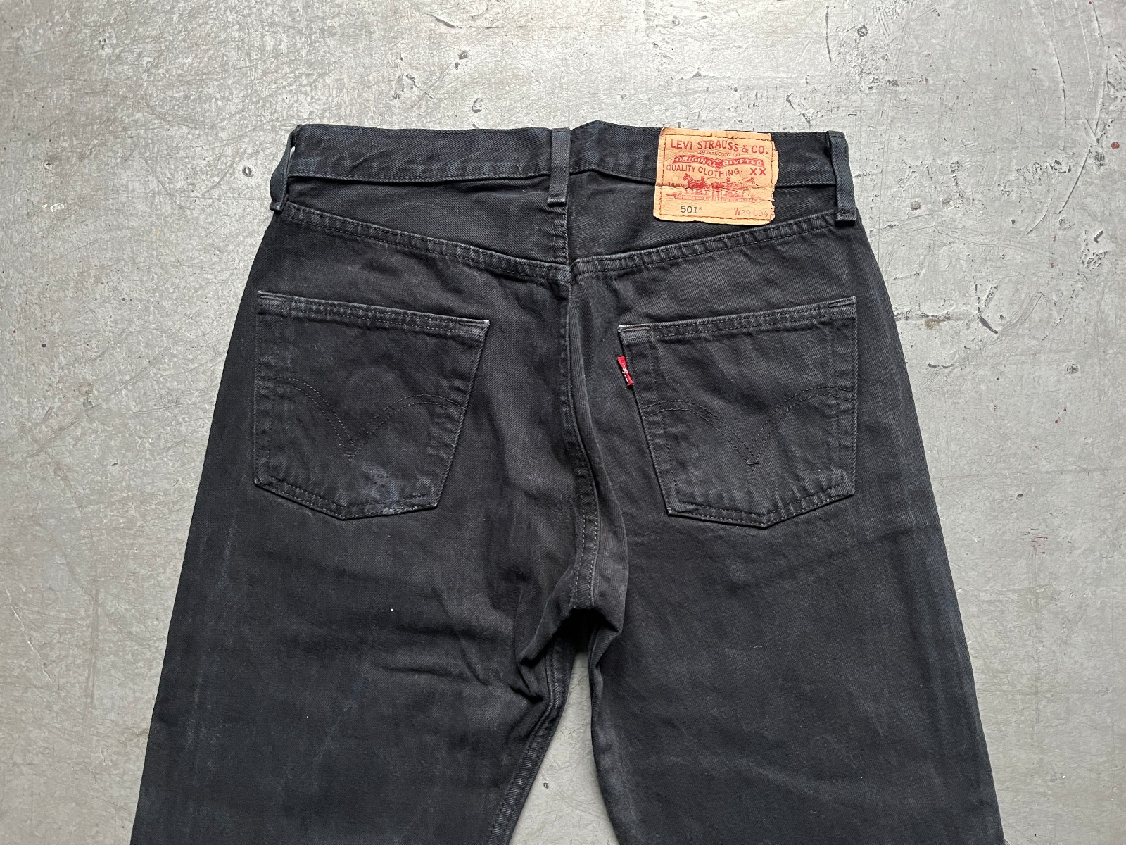 90s 00s Vintage Levis 501 Black Faded Denim Jeans Pants Trousers Size 29 x 34