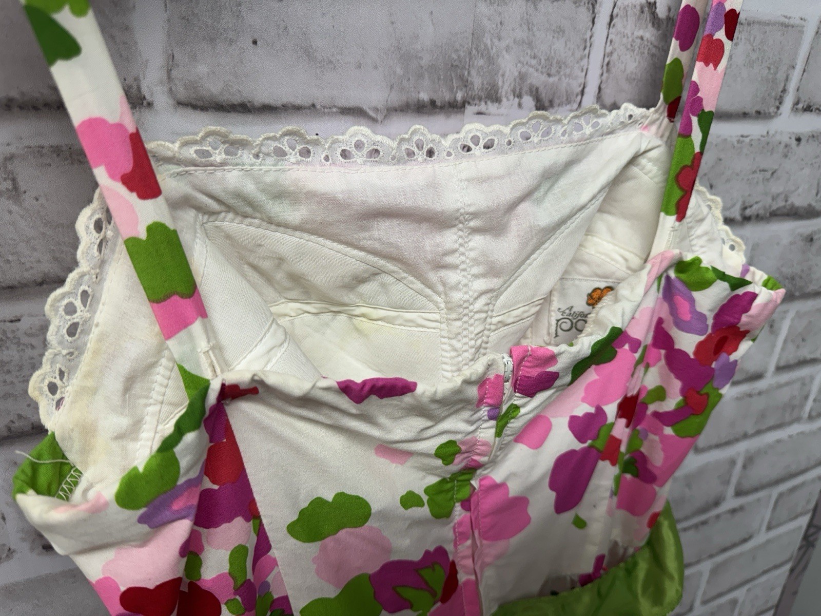 Vintage California Poppy Bright Floral Maxi Sun Dress 1960s Tag Sz 12 See Sizing