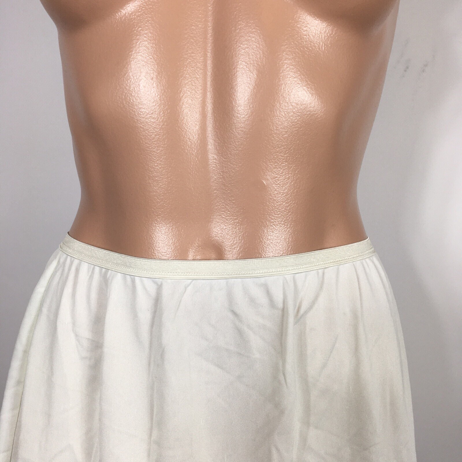 Formfit Rogers Nylon Mini Slip w Ecru Lace Vintage White Half Slip 12-14