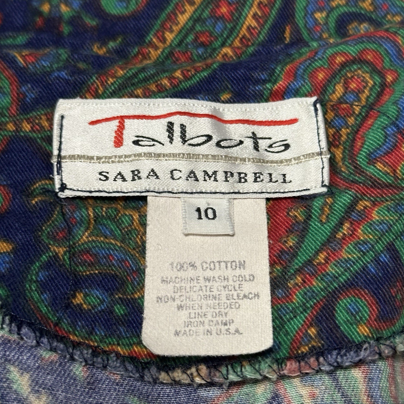 Vintage Talbots Sara Campbell Long Sleeve Paisley Dress