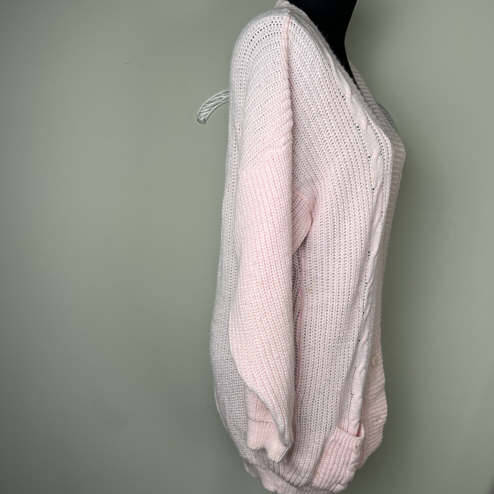 Vintage Croquet Club Women’s Pink Cardigan 1980s Schoolgirl Medium