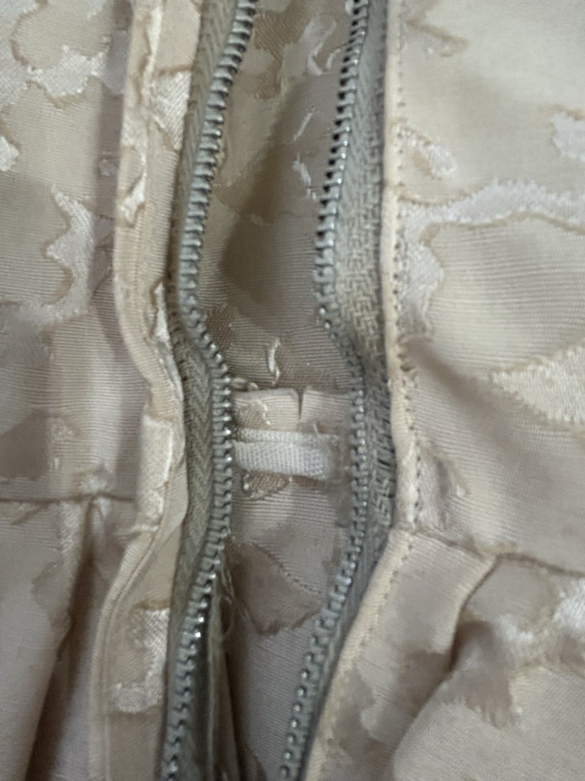 Vintage Brocade 1960’s Beige Blush Peplum On Pencil Dress Party Dress